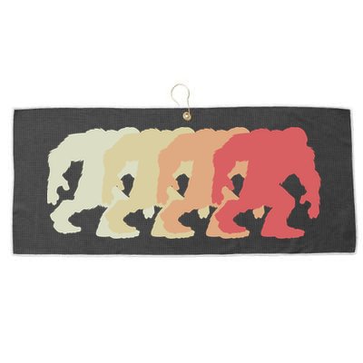 Bigfoot Silhouette Retro Sasquatch Large Microfiber Waffle Golf Towel