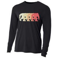 Bigfoot Silhouette Retro Sasquatch Cooling Performance Long Sleeve Crew