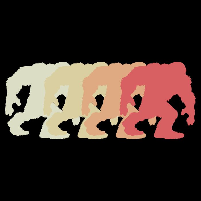 Bigfoot Silhouette Retro Sasquatch Cooling Performance Long Sleeve Crew