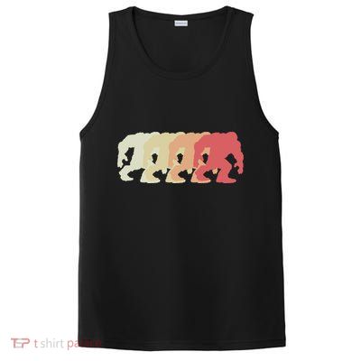 Bigfoot Silhouette Retro Sasquatch PosiCharge Competitor Tank