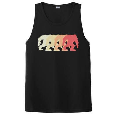 Bigfoot Silhouette Retro Sasquatch PosiCharge Competitor Tank