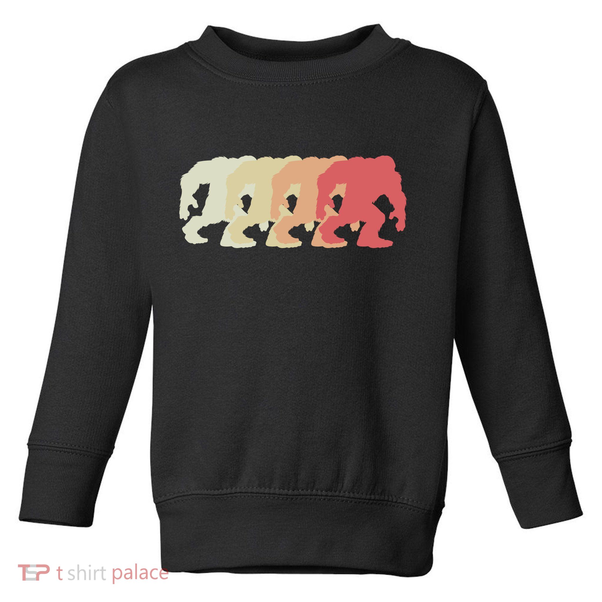 Bigfoot Silhouette Retro Sasquatch Toddler Sweatshirt