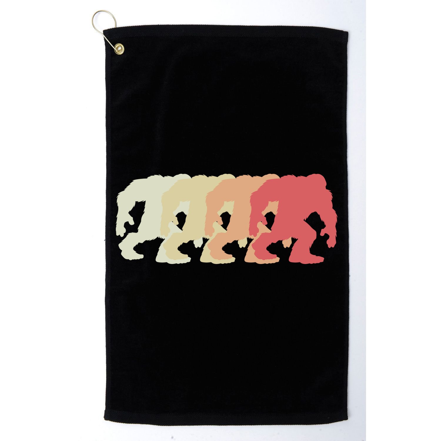 Bigfoot Silhouette Retro Sasquatch Golf Towel