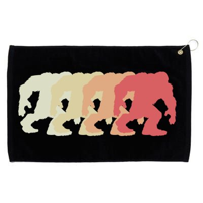 Bigfoot Silhouette Retro Sasquatch Grommeted Golf Towel