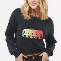 Bigfoot Silhouette Retro Sasquatch Cropped Pullover Crew