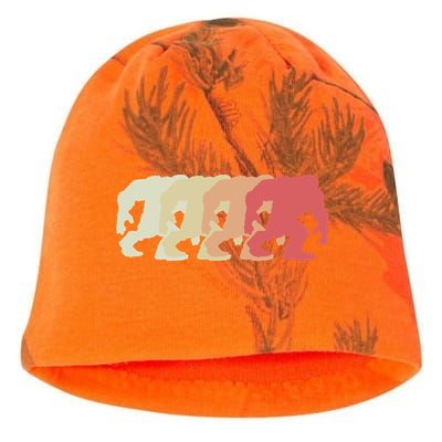 Bigfoot Silhouette Retro Sasquatch Kati - Camo Knit Beanie