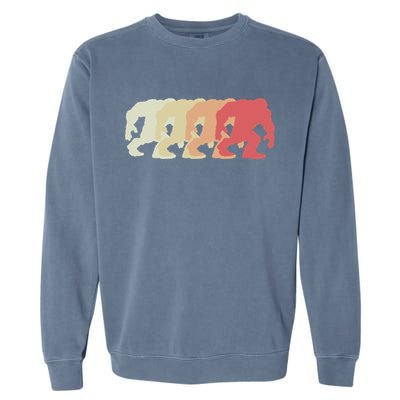 Bigfoot Silhouette Retro Sasquatch Garment-Dyed Sweatshirt