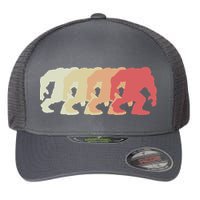 Bigfoot Silhouette Retro Sasquatch Flexfit Unipanel Trucker Cap