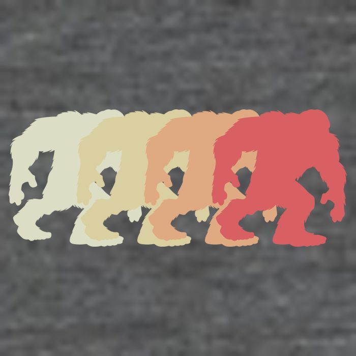 Bigfoot Silhouette Retro Sasquatch Long Sleeve Shirt