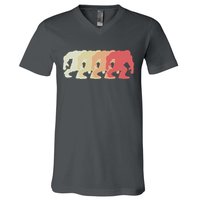 Bigfoot Silhouette Retro Sasquatch V-Neck T-Shirt