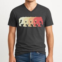 Bigfoot Silhouette Retro Sasquatch V-Neck T-Shirt