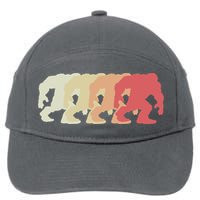 Bigfoot Silhouette Retro Sasquatch 7-Panel Snapback Hat