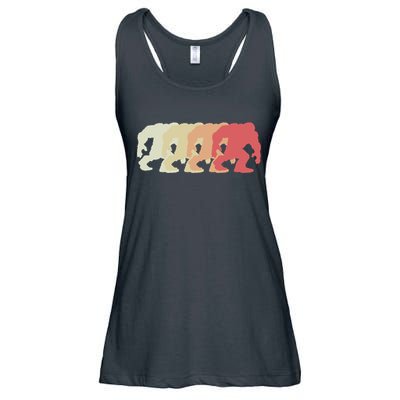 Bigfoot Silhouette Retro Sasquatch Ladies Essential Flowy Tank