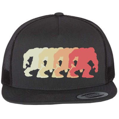 Bigfoot Silhouette Retro Sasquatch Flat Bill Trucker Hat