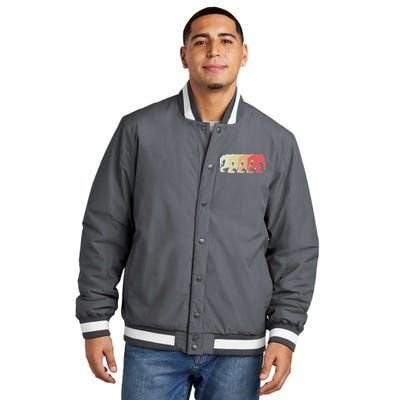 Bigfoot Silhouette Retro Sasquatch Insulated Varsity Jacket