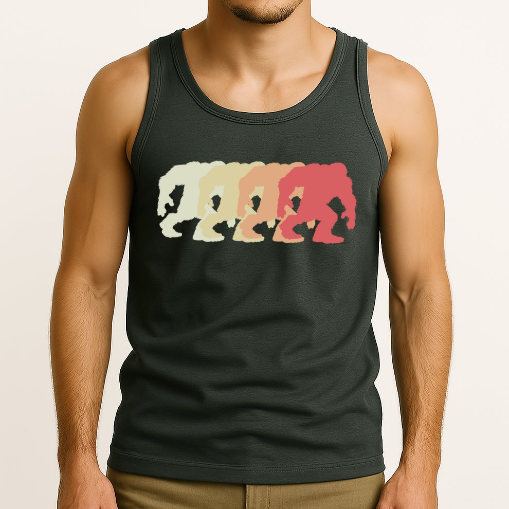 Bigfoot Silhouette Retro Sasquatch Tank Top