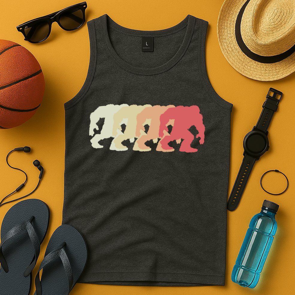 Bigfoot Silhouette Retro Sasquatch Tank Top