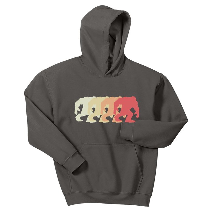 Bigfoot Silhouette Retro Sasquatch Kids Hoodie