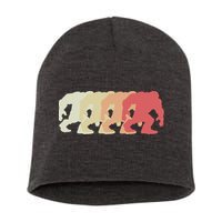 Bigfoot Silhouette Retro Sasquatch Short Acrylic Beanie