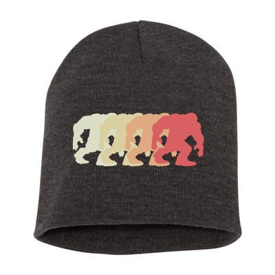 Bigfoot Silhouette Retro Sasquatch Short Acrylic Beanie