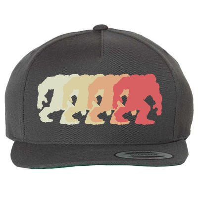 Bigfoot Silhouette Retro Sasquatch Wool Snapback Cap