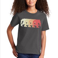 Bigfoot Silhouette Retro Sasquatch Kids T-Shirt