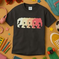 Bigfoot Silhouette Retro Sasquatch Kids T-Shirt