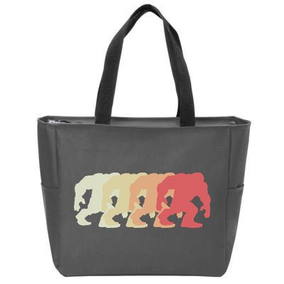 Bigfoot Silhouette Retro Sasquatch Zip Tote Bag