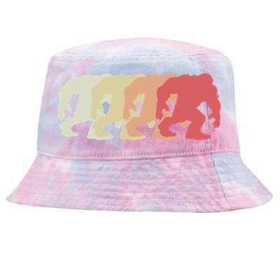 Bigfoot Silhouette Retro Sasquatch Tie-Dyed Bucket Hat