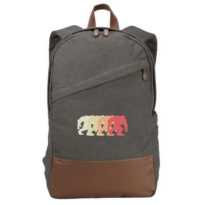 Bigfoot Silhouette Retro Sasquatch Cotton Canvas Backpack