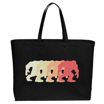 Bigfoot Silhouette Retro Sasquatch Cotton Canvas Jumbo Tote