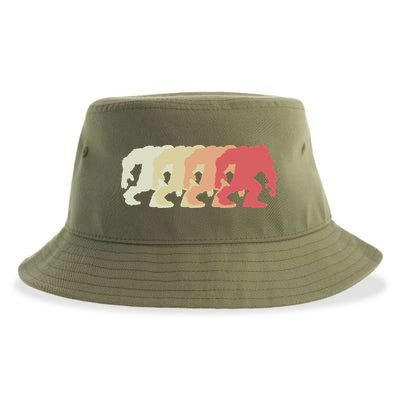 Bigfoot Silhouette Retro Sasquatch Sustainable Bucket Hat