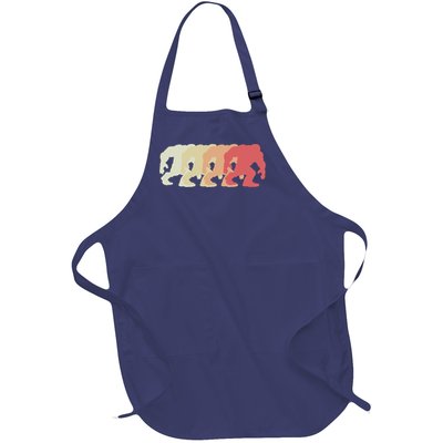 Bigfoot Silhouette Retro Sasquatch Full-Length Apron With Pockets