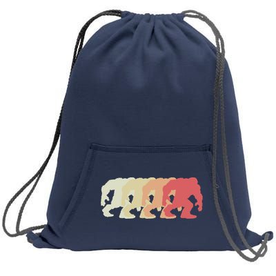 Bigfoot Silhouette Retro Sasquatch Sweatshirt Cinch Pack Bag