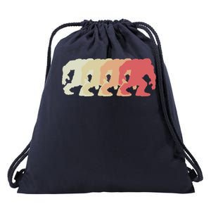 Bigfoot Silhouette Retro Sasquatch Drawstring Bag