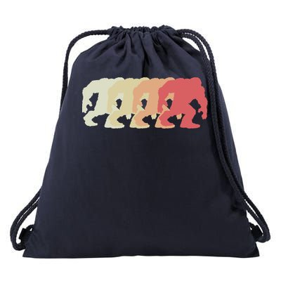 Bigfoot Silhouette Retro Sasquatch Drawstring Bag