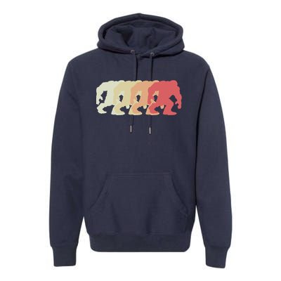 Bigfoot Silhouette Retro Sasquatch Premium Hoodie