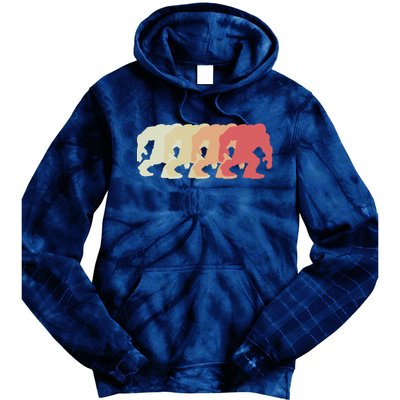 Bigfoot Silhouette Retro Sasquatch Tie Dye Hoodie