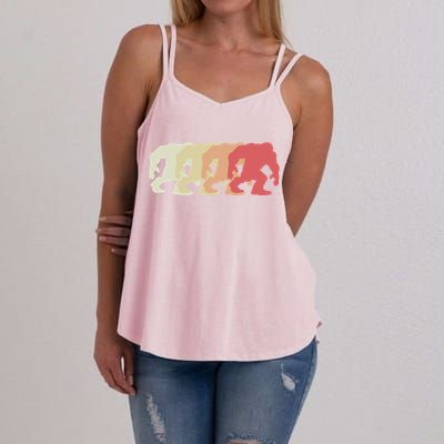 Bigfoot Silhouette Retro Sasquatch Women's Strappy Tank