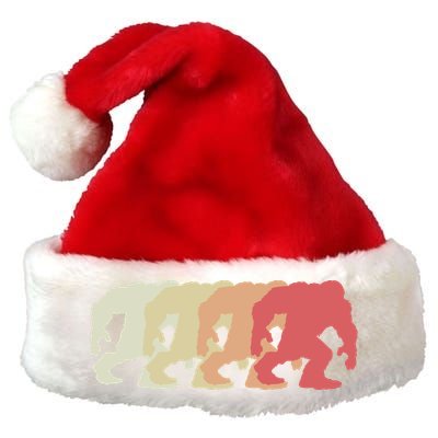 Bigfoot Silhouette Retro Sasquatch Premium Christmas Santa Hat