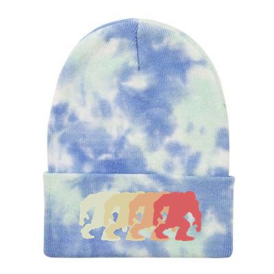 Bigfoot Silhouette Retro Sasquatch Tie Dye 12in Knit Beanie