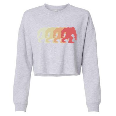 Bigfoot Silhouette Retro Sasquatch Cropped Pullover Crew