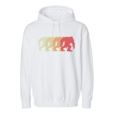 Bigfoot Silhouette Retro Sasquatch Garment-Dyed Fleece Hoodie