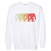 Bigfoot Silhouette Retro Sasquatch Garment-Dyed Sweatshirt
