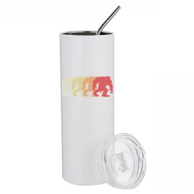 Bigfoot Silhouette Retro Sasquatch Stainless Steel Tumbler