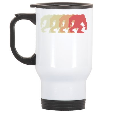 Bigfoot Silhouette Retro Sasquatch Stainless Steel Travel Mug