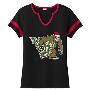 Bigfoot Stole Christmas Ladies Halftime Notch Neck Tee