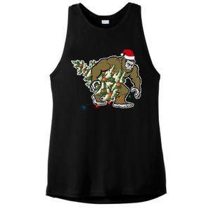 Bigfoot Stole Christmas Ladies PosiCharge Tri-Blend Wicking Tank