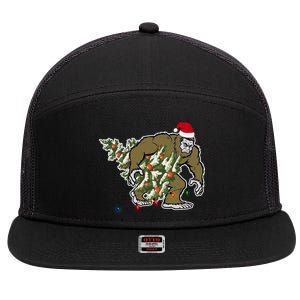 Bigfoot Stole Christmas 7 Panel Mesh Trucker Snapback Hat