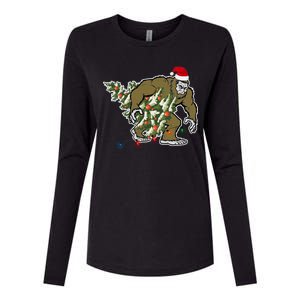 Bigfoot Stole Christmas Womens Cotton Relaxed Long Sleeve T-Shirt